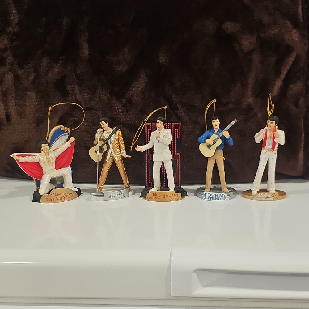Elvis Presley Themed Christmas Ornaments Set
